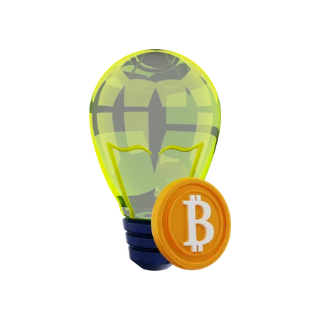 Bitcoin investment idea  3D Illustration