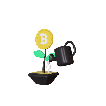 Bitcoin Investment Plant  3D Icon