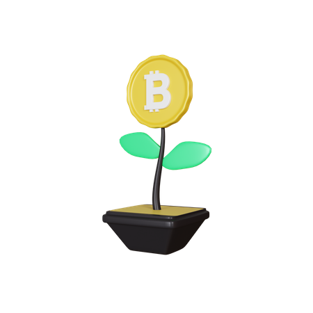 Bitcoin Investment Plant  3D Icon