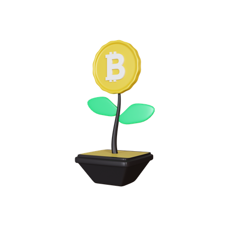 Bitcoin Investment Plant 3D Illustration