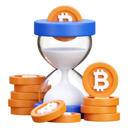 Bitcoin investment time  3D Icon