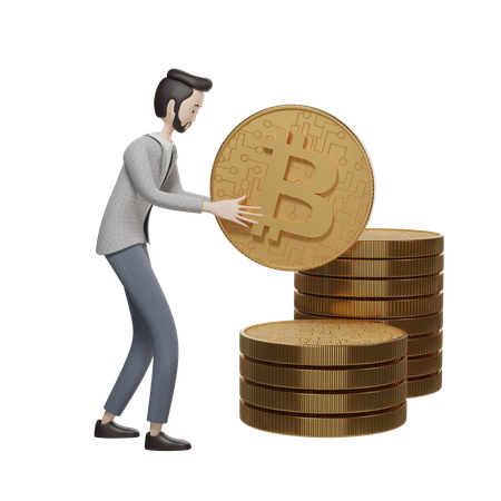 Bitcoin Investor  3D Illustration