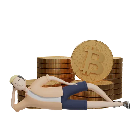 Bitcoin Investor  3D Illustration