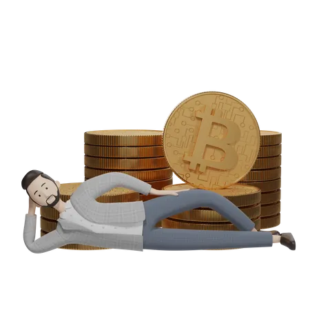 Bitcoin Investor  3D Illustration