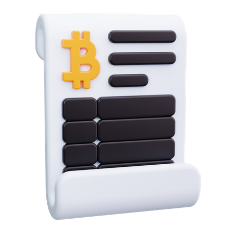 Bitcoin Invoice  3D Icon