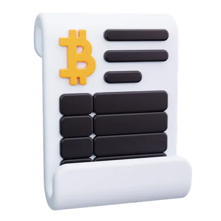 Bitcoin Invoice  3D Icon