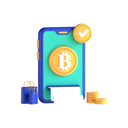 Bitcoin Invoice  3D Icon