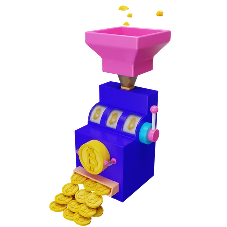 Bitcoin Jackpot  3D Illustration