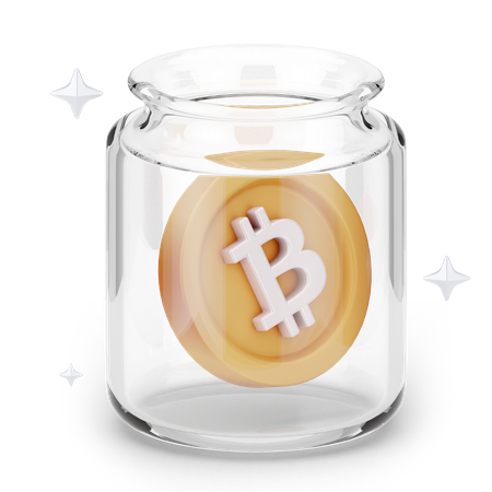 Pote de bitcoin  3D Icon