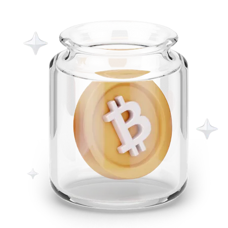 Pote de bitcoin  3D Icon