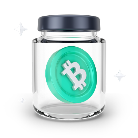 Bitcoin-Glas  3D Icon