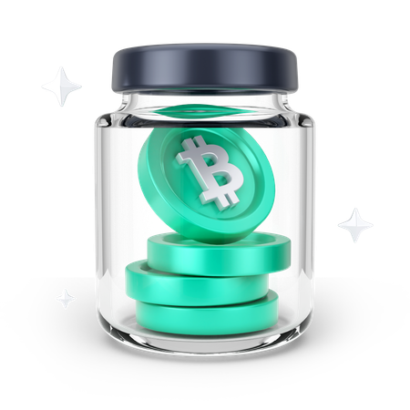 Bitcoin-Glas  3D Icon