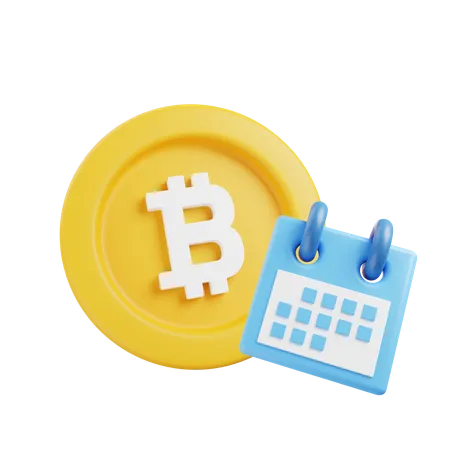 Bitcoin-Kalender  3D Illustration