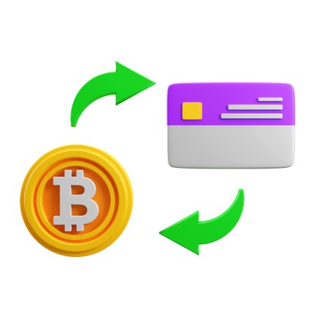 Bitcoin-Kartenaustausch  3D Icon