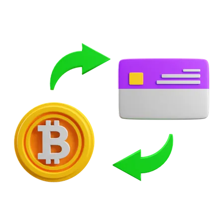 Bitcoin-Kartenaustausch  3D Icon