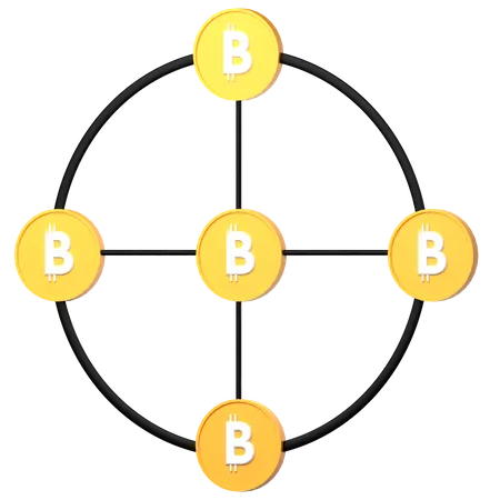 Bitcoin-Kette  3D Icon