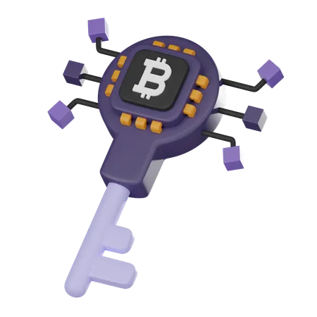 Key With Bitcoin Symbol Represents Security Accessibility Cryptocurrency Assets For Presentations Marketing Materials Website Related Cryptocurrency And Finance 3 D Render Illustration 3D Icon