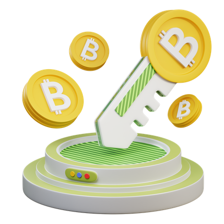Bitcoin-Schlüssel  3D Icon