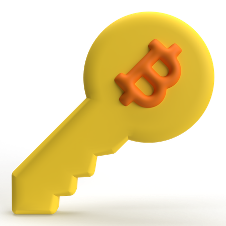 Bitcoin Key  3D Icon