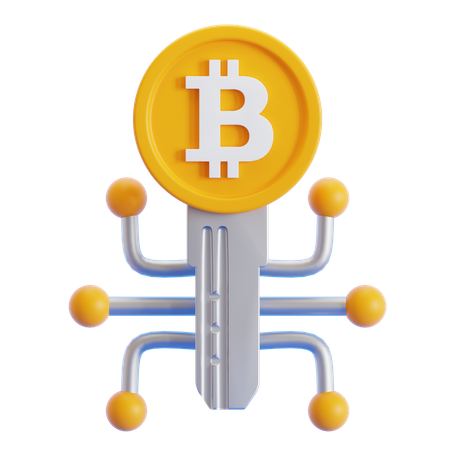 Bitcoin Key  3D Icon