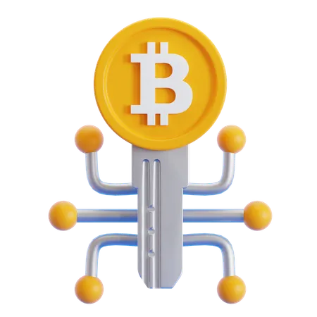 Bitcoin Key  3D Icon