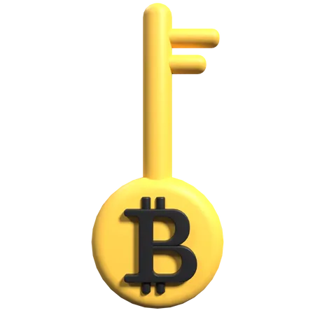 Bitcoin Key  3D Icon