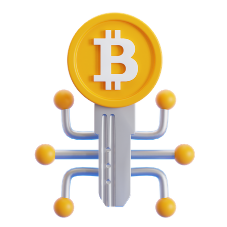 Bitcoin Key  3D Icon