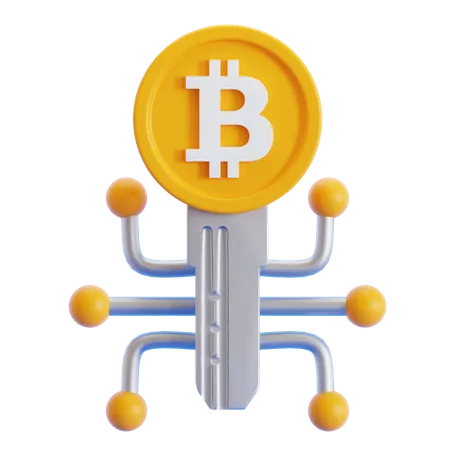 Bitcoin Key  3D Icon