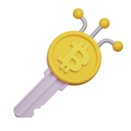 Bitcoin Key  3D Icon