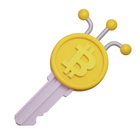 Bitcoin Key  3D Icon