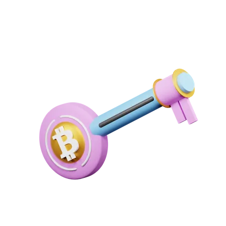 Bitcoin Key  3D Icon