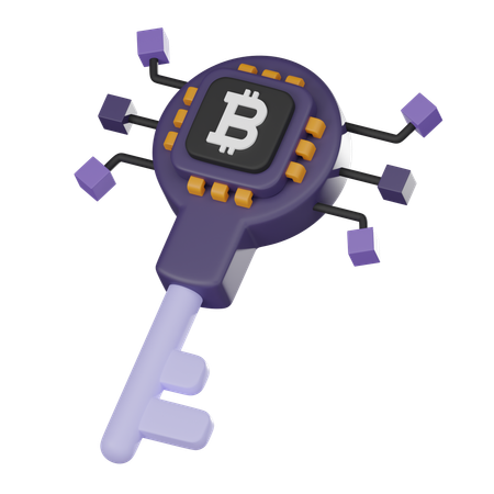 Bitcoin Key  3D Icon