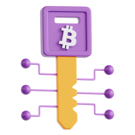 Bitcoin Key  3D Icon