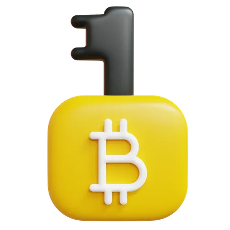 Bitcoin Key  3D Icon