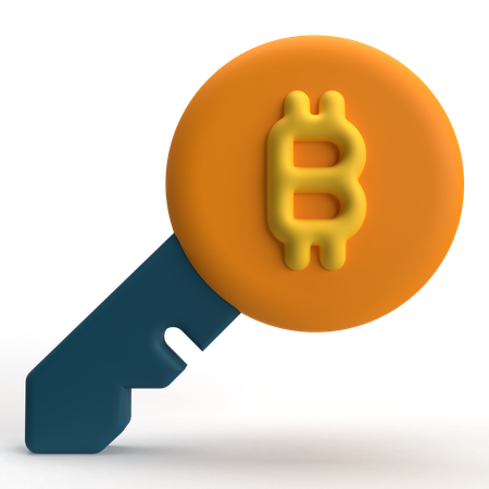 Bitcoin Key  3D Icon