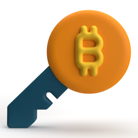 Bitcoin Key  3D Icon