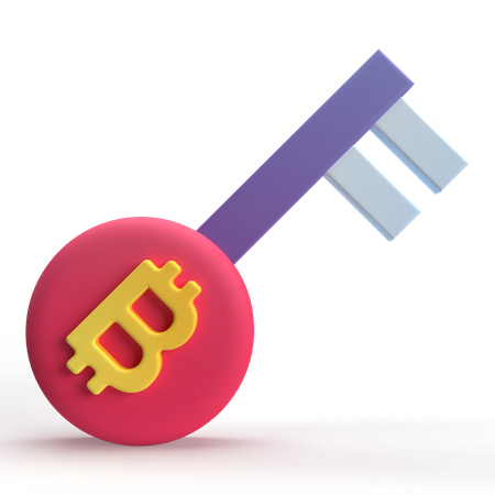 Bitcoin Key  3D Icon