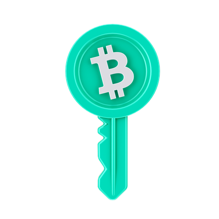 Bitcoin Key  3D Icon