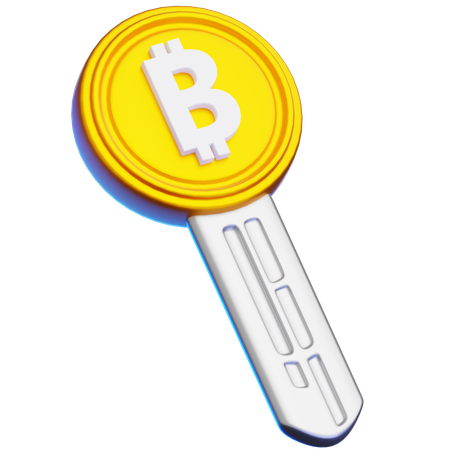Bitcoin Key  3D Icon
