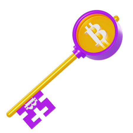 Bitcoin Key  3D Icon