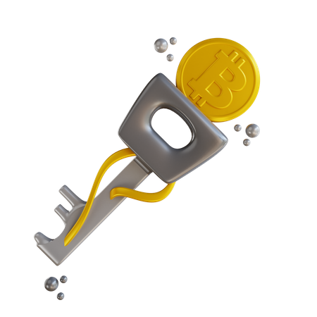 Bitcoin Key  3D Icon