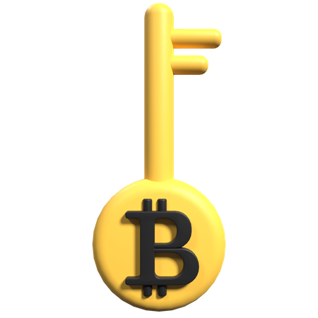 Bitcoin Key  3D Icon