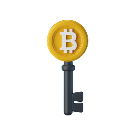 Bitcoin Key  3D Icon