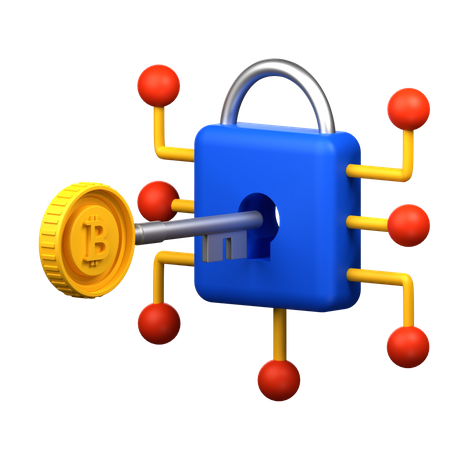 Bitcoin Key  3D Icon