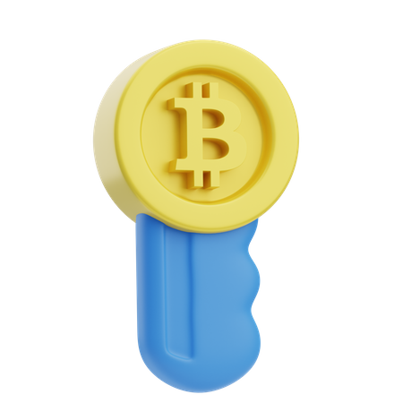 Bitcoin Key  3D Icon