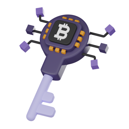 Bitcoin Key  3D Icon