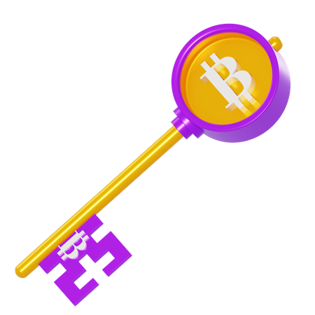 Bitcoin Key  3D Illustration