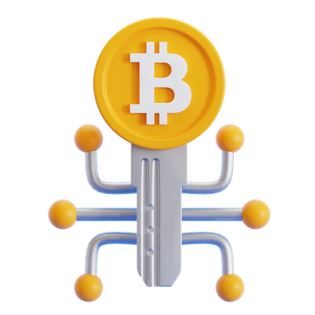Bitcoin Key 3D Icon