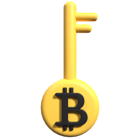 Bitcoin Key 3D Icon