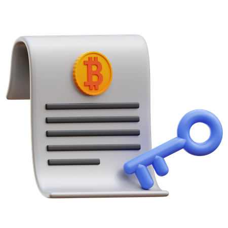 Bitcoin Key Agreement  3D Icon